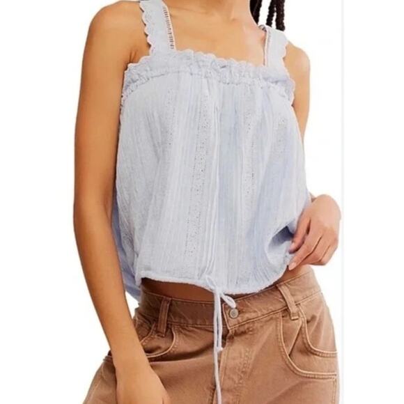 Free People Tops - Free People Light Blue Tank Sz Large